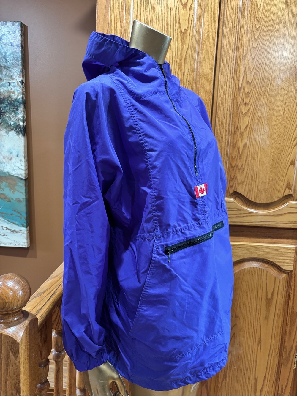 Vintage Nylon Purple Hooded Anorak Lakewood’s Bay - Picture 2 of 8